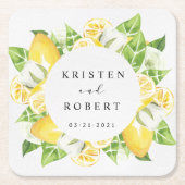 Zitrus Lemon Tree Frucht Blumenzehen Rechteckiger Pappuntersetzer (Vorderseite)