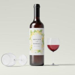Zitrus Lemon Tree Fruit Floral Wedding Wine Label Weinetikett