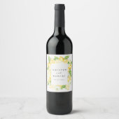 Zitrus Lemon Tree Fruit Floral Wedding Wine Label Weinetikett (Vorderseite)