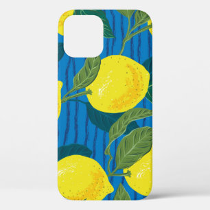 Zitrus-Limone: Handgezeichnetes vintage nahtloses Case-Mate iPhone Hülle