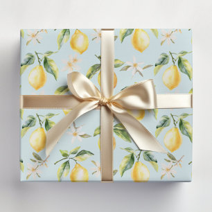 Zitrus-Limonen-Frucht-Blumen-Botanisches Muster Geschenkpapier Set