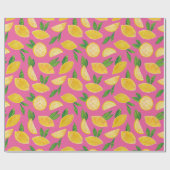 Zitrus-Limonen-Frucht rosa Muster Geschenkpapier (Flach)