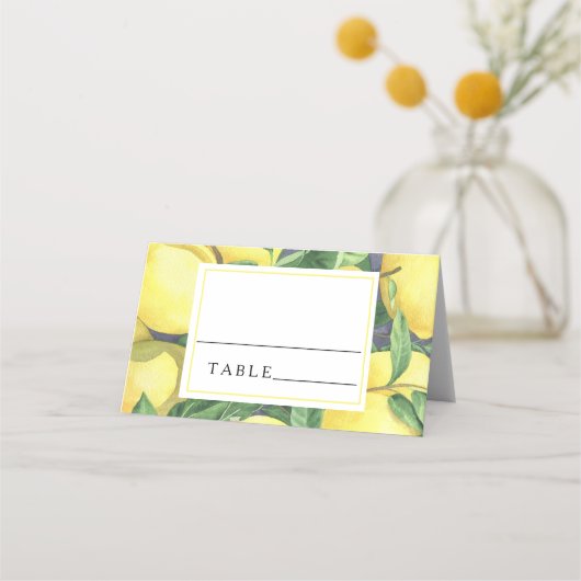 Zitrus-Limonen - Hochzeitsplatzkarten Platzkarte (Vorderseite)