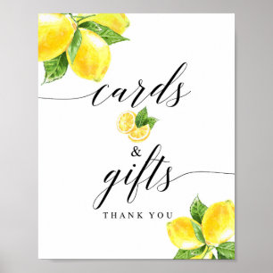 Zitrus-Limonen-Karten und Geschenke Schild 8x10"
