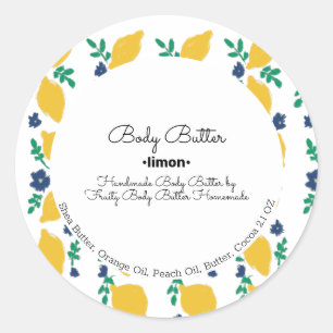Zitrus-Limonen-Körperbutter-Badeseife-Branding Runder Aufkleber