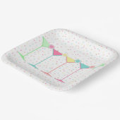 Zitrus Martini Cocktail Konfetti Party Feier Pappteller (Gewinkelt)