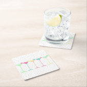 Zitrus Martini Cocktail Konfetti Party Feier Rechteckiger Pappuntersetzer (Vor Ort)