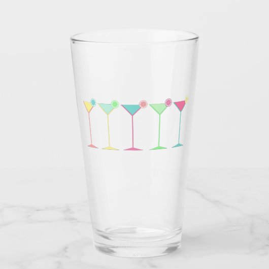 Zitrus Martini Cocktail Party Konfetti Bunt Glas (Vorderseite)