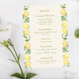 Zitrus-Oliven-Mittelmeer-Botanische Hochzeit Begleitkarte