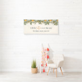 Zitrus, Orange + Blüte kleine Süsse Babydusche Banner (Insitu)