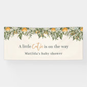 Zitrus, Orange + Blüte kleine Süsse Babydusche Banner (Horizontal)