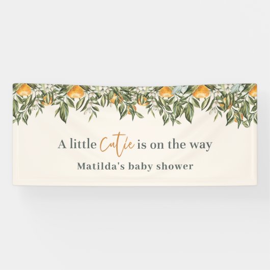 Zitrus, Orange + Blüte kleine Süsse Babydusche Banner (Horizontal)