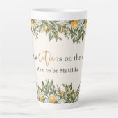 Zitrus, Orange + Blüte kleine Süsse Babydusche Milchtasse (Vorderseite)