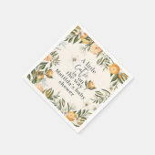 Zitrus, Orange + Blüte kleine Süsse Babydusche Serviette (Ecke)