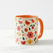 Zitrus Orange Frucht Nahtlose Muster Lebensmittel Tasse (VorderseiteRechts)