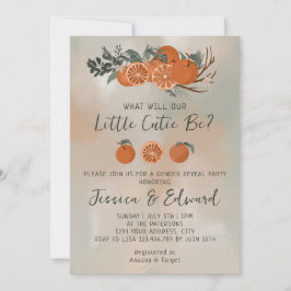 Zitrus Orange Green Little Süsse Gender Reveal Einladung