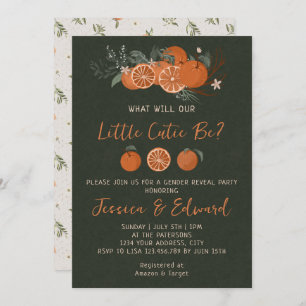 Zitrus Orange Green Little Süsse Gender Reveal Einladung