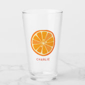 Zitrus Orange Personalisiert Glas (Vorderseite)