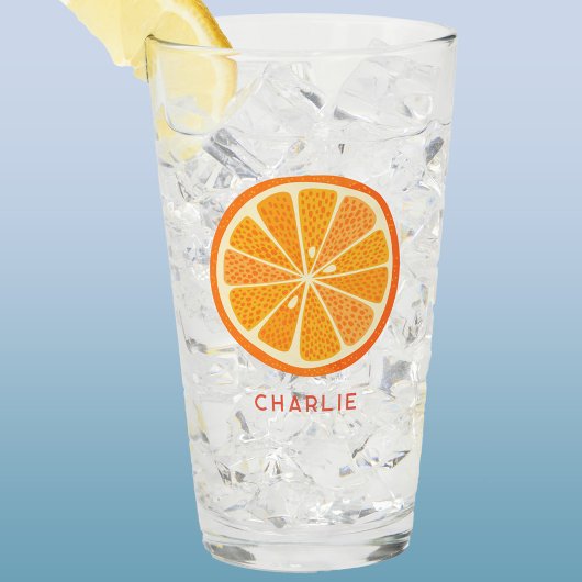 Zitrus Orange Personalisiert Glas