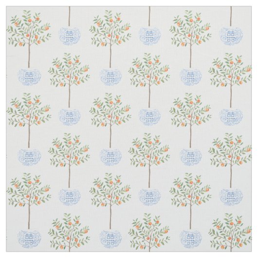 Zitrus Orange Tree Ginger Jar Planter Muster Stoff (Muster)