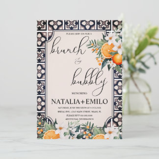 Zitrus-Orangen-Blüten-Italien-Braut-Shower-Brunch Einladung