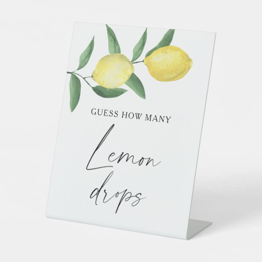 Zitrus - raten Sie, wie viele Zitronentropfen es g Sockelschild (Vorderseite)