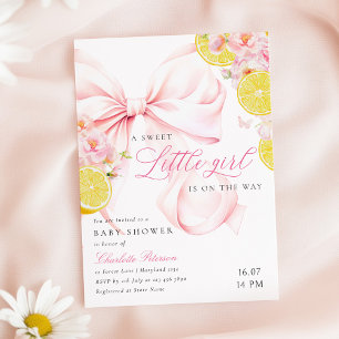 Zitrus-Rosa-Schleife-Limonen-Baby-Shower-Einladung Einladung
