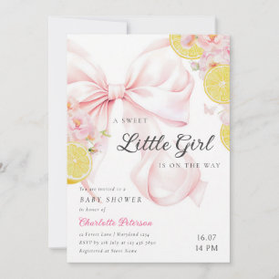 Zitrus Rosa Schleife Zitrone Baby Shower Einladung