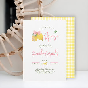 Zitrus rosa Schleife Zitrone Babyparty Einladung