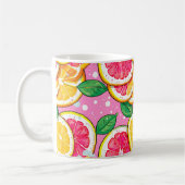 Zitrus Rosa Tupfenmuster Kaffeetasse (Links)
