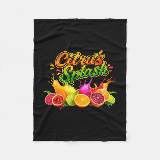 Zitrus-Splash-Sommerferien-Fruchtgrafik Fleecedecke (Vorderseite)