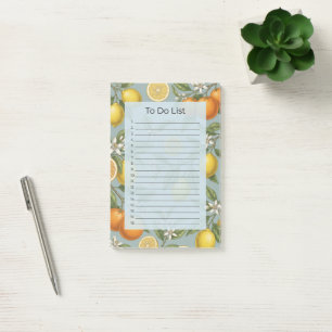 Zitrus-To-Do-Liste-Wasserfarbe-Botanik-Notizblock Post-it Klebezettel