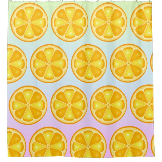 Zitrus TROPICAL SOMMER FRUIT Orange Zitronen Slice Duschvorhang (Vorderseite)