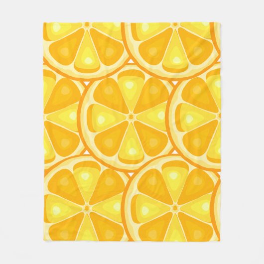 Zitrus TROPICAL SOMMER FRUIT Orange Zitronen Slice Fleecedecke (Vorderseite)