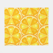 Zitrus TROPICAL SOMMER FRUIT Orange Zitronen Slice Fleecedecke (Vorderseite (Horizontal))