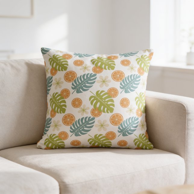 Zitrus Tropisch Kissen (Citrus Tropical Throw Pillow)