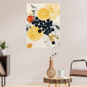 Zitrus- und Beeren-Botanik Mixed Media Poster