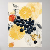 Zitrus- und Beeren-Botanik Mixed Media Poster (Vorne)
