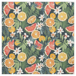 Zitrus- und Grapefruit-Tropenmuster Stoff