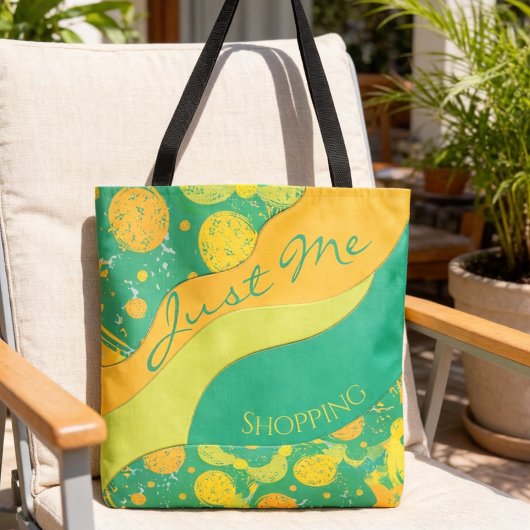 Zitrus- und grüne abstrakte Kreise Tasche
