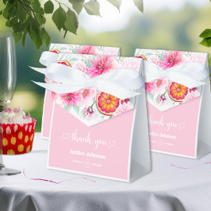 Zitrus- und rosa Aquarellblumen-Baby-Party Geschenkschachtel