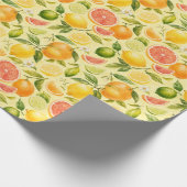 Zitrus-Wasserfarbe-Fruchtmuster-Geschenk Geschenkpapier (Ecke)