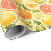 Zitrus-Wasserfarbe-Fruchtmuster-Geschenk Geschenkpapier (Rolleneckpunkt)