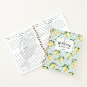 Zitrus Zitronenfrucht Botanisches Muster Rezept Notizblock (Innenseite)