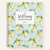 Zitrus Zitronenfrucht Botanisches Muster Rezept Notizblock (Vorderseite)