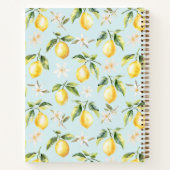 Zitrus Zitronenfrucht Botanisches Muster Rezept Notizblock (Rückseite)