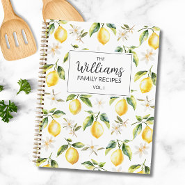 Zitrus Zitronenfrucht Botanisches Muster Rezept Notizblock