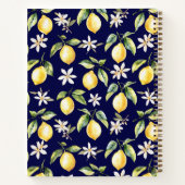 Zitrus Zitronenfrucht Botanisches Muster Rezept Notizblock (Rückseite)