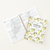 Zitrus Zitronenfrucht Botanisches Muster Rezept Notizblock (Innenseite)