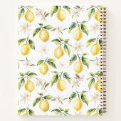 Zitrus Zitronenfrucht Botanisches Muster Rezept Notizblock (Rückseite)